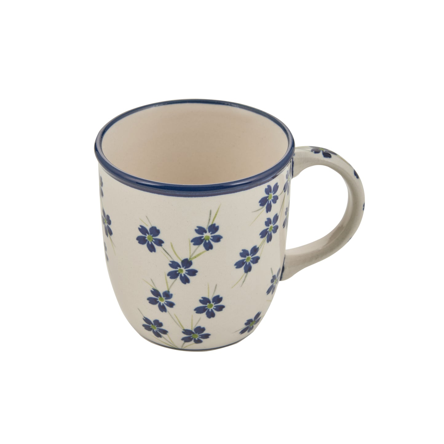 4er-Set Handgefertigte Landhaus-Kaffeetassen – Bunzlauer Keramik | 0,35L | Spülmaschinen- & Mikrowellengeeignet | Rustikales Tassen-Set