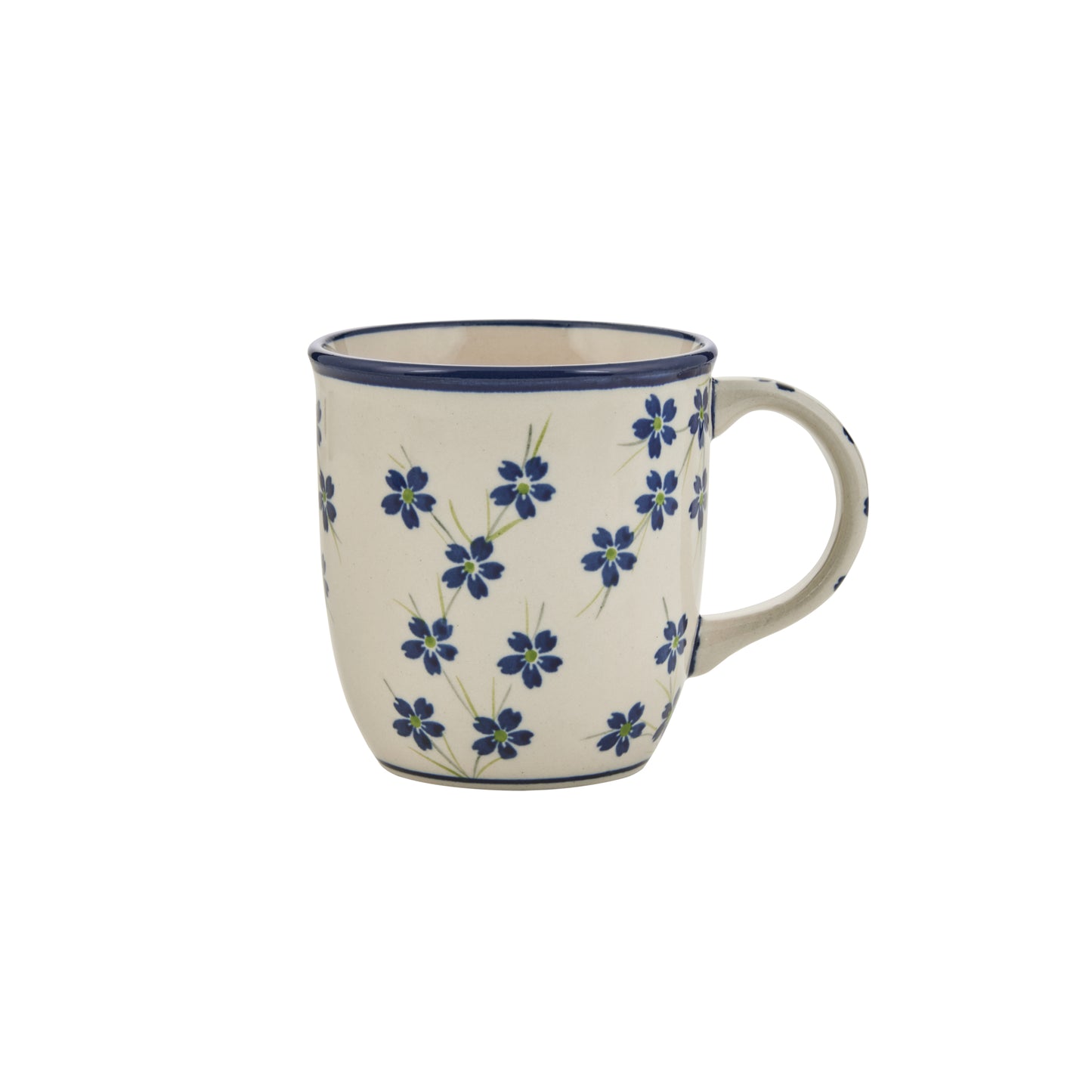 4er-Set Handgefertigte Landhaus-Kaffeetassen – Bunzlauer Keramik | 0,35L | Spülmaschinen- & Mikrowellengeeignet | Rustikales Tassen-Set